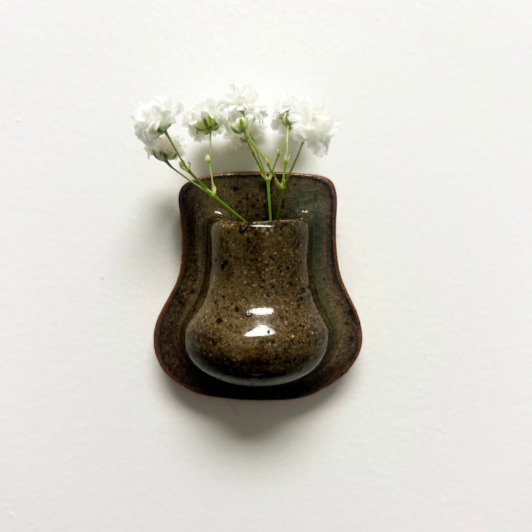 moss green mini vase magnet