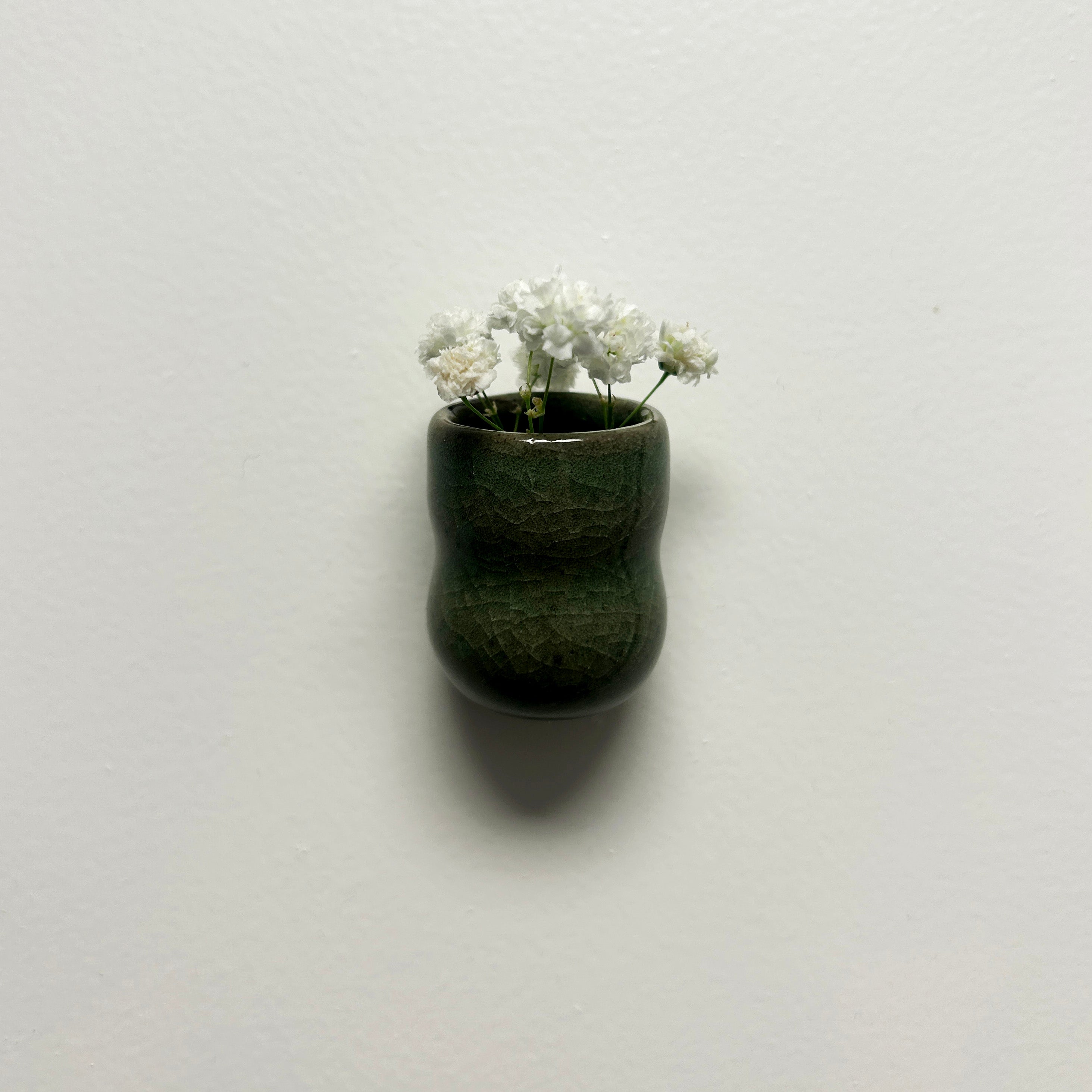 sage green mini vase magnet