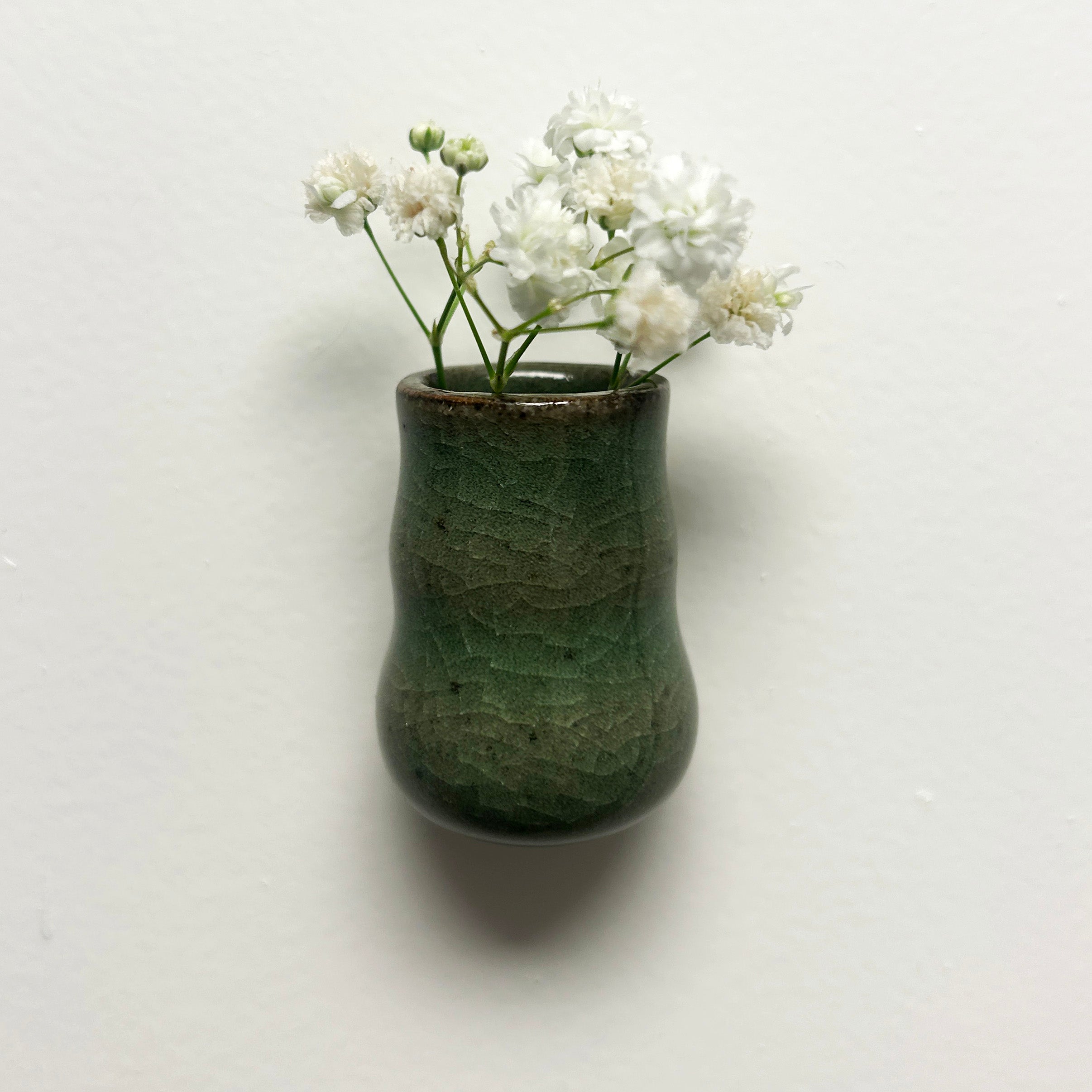 sage green mini vase magnet